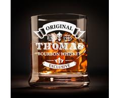 polar-effekt Leonardo Whiskyglas mit Gravur, hochwertiges Whiskey Tumbler Glas graviert - Name und Jahreszahl - Motiv: Original Exclusive, 350ml