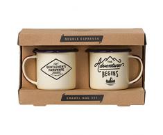Unbekannt Gentlemen s Hardware Emaille Espresso-Set, Cremefarben