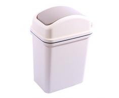 Mecotech 10L Mülleimer Abfalleimer Badeimer Badmülleimer Abfallbehälter mit Schwingdeckel Mülleimer für Bad/Büro/Schlafzimmer/Küche, 41 x 27 x 17,7 cm