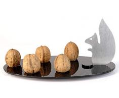 Design Projekte Nussknacker-Set: Eichhörnchen-Walnuss-Nussknacker-Edelstahl mit schwarzer Acryl-Scheibe