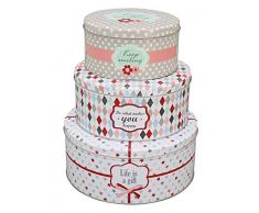 Krasilnikoff - Keksdosen, Blechdosen, Plätzchendose, Dose - 3er Set - Weißblech - Rund