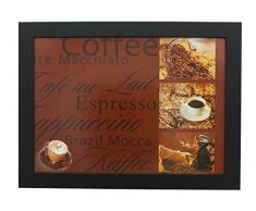Knie-Tablett mit Kissen Kaffee