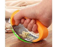 Modenny Startseite Solitary Knoblauchpresse Multifunktionshandbuch Edelstahl Knoblauchpressen Küchenhelfer Chopper Knoblauch Grinder Hobel Cutter Küchenhelfer (Color : Yellow)