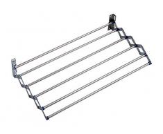 WENKO 3770010100 Wand-Wäschetrockner Teleskop - 3,3 m Trockenlänge, wetterfest, Edelstahl rostfrei, 70 x 12.5 x 11 - 35 cm, Silber glänzend