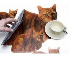 6 Platzsets/Tischsets + 6 Glasuntersetzer Motiv Katze - Katzen Futternapf-Unterlage Rosemarie Schulz