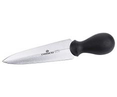 Parmesanmesser/Käsemesser zum Aufbrechen und Teilen des Käselaibs, seidenmatt poliert, schwarzer hochdichter Polyethylen-griff, schwere Qualität/Länge: 23 cm | ERK