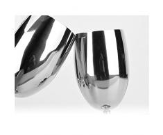 Addfun®Packung mit 2 Stück,Gute Qualität Rostfreier Stahl Kelch Rotwein Brille,17cm Höhe