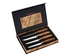 LAGUIOLE - Set mit 4 Steakmessern mit Olivenholzgriffen - - braun
