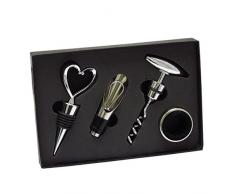 Connoisseurs Wine Racks Weinzubehör-Set, mit hochwertiger Korkenzieher, Weinkragen, Flaschenverschluss Ausgießer in Geschenkbox
