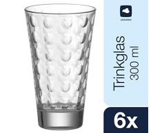 Leonardo Trinkglas Optic, Gläser-Set mit Innenrelief, Trink-Gläser in konischer Form, 300-ml Füllvolumen, 6-teilig, 012684