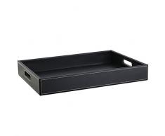 tablette rechteckig klein deko Serviertablett rutschfestes mit Griff.Servierplatten schwarz. (Schwarz)