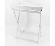 dasmöbelwerk Landhaus Tabletttisch klappbar Beistelltisch Serviertablett Klapptisch weiß