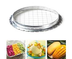 Whiie891203 Haushalts Edelstahl Kartoffelpüree Handpresse, 2 Stück Edelstahl Manuelle Kartoffelstampfer Gekochtes Ei Obstschneider Küchenwerkzeug Silber