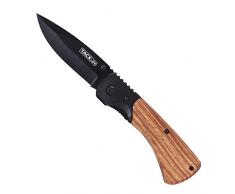 TACKLIFE Klappmesser, Taschenmesser mit komfortablem Holzgriff, scharfer rostfreier Stahlklinge und Futterschloss, 4,4-Zoll geschlossen, ideal für ideal für Freizeit, Arbeit, Wandern, Camping - FK04