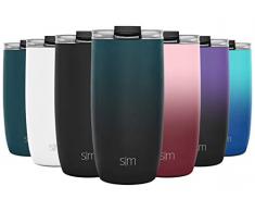 Simple Modern 470 ml (16oz) Voyager Thermobecher-Klappdeckel und Trinkhalme schließen Kaffeebecher to go Thermoskanne Trinkflasche Edelstahl vakuumisoliert Tasse für Kaffee Ombre: Mondlicht