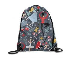 NA Nussknacker-Rucksack, bedruckt, mit Kordelzug, tragbar, für Camping, Wandern, Schwimmen, Einkaufen, Wandern, Reisen, Strand