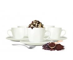 Sendez 12tlg Cappuccinotassen mit Unterteller aus Porzellan Kaffeetassen Teetassen Set
