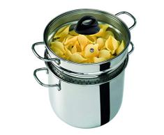 Barazzoni 419048022 Pasta-Topf, Kochen und Zusehen, Spaghetti-Topf, Deckel mit Korb, Made in Italy, Glas Edelstahl 18/10, 6 Liter