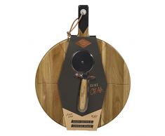 Gentleman s Hardware Pizzaschneider und Servierbrett, braun, 15 Zoll