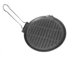 Ilsa Dietella Grillpfanne Rund, aus Gusseisen, Schwarz, 26 cm