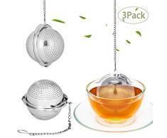 ASANMU Teefilter für losen Tee, 3 Stück Teesieb mit Kette 304 Edelstahl Teesieb für Tasse Tee-Ei Sieb Tee Rostfreier Premium Teesieb Teefilter Tee-Ei für Meisten Teekanne Tee-Tassen Tee-Schalen