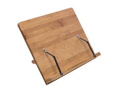 woodluv Rezept-Kochbuchständer aus Bambus, zusammenklappbar, Halter mit einstellbarer Höhe für Bücher, Dokumente, iPads, Tablets oder Smartphones