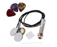 Akustische Saiten Tonabnehmer Piezo Mikrofon Kontakt 3 in 1 Pick-up System 6.35mm Jack für Gitarre Mandoline Violine Ukulele