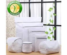 Wäschenetz Set (7 Teile) mit Reißverschluss für Waschmaschine und Trockner, Wäschenetze Feinmaschig, Wäschesack Faltbar, Waschsäcke ideal für Kleidung, Unterwäsche und Socken wäschenetz unterwäsche.