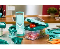 Genius Nicer Dicer Fusion | 13 Teile | smaragdgrün | Alles-Schneider | Hobeln | Würfeln | Schneid-Gerät | TV-NEU