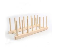 funnytoday365 8 sub-grid Abtropfgestelle Mehrzweck-Abnehmbare Topf Clips Regalfächer Küche Aufbewahrung Halter Holz