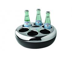 Helios Pure Flaschenkühler, Plastik, schwarz/Chrom, für 6 Flaschen