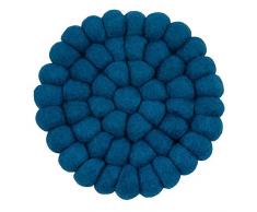 Hess Filzuntersetzer Satin 14 cm, blau