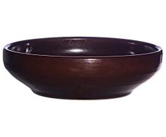 Hentschke Keramik Brunnenschale/Pflanzschale/Wasserschale 100% wasserdicht Ø 32 x 8 cm, Effekt braun, 039.032.01 ohne Bodenloch