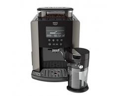 Krups EA819E Arabica Latte Quattro Force Kaffeevollautomat (1450 Watt, Wassertankkapazität: 1,7 Liter, Pumpendruck: 15 bar, LCD-Display) Platin-schwarz