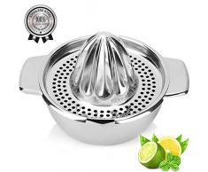 Modrad Zitronenpresse Edelstahl Manuell Zitruspresse Orangen Saftpresse Zitrone Handpresse Entsafter Limettenpresse Edelstahl Fruchtpresse mit Behälter