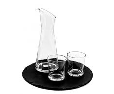 Glaskaraffe mit 2 Gläsern. Hochwertige Glasqualität!! Karaffe, Wasserkaraffe, Weinkaraffe, Wasserglas, Gläserset, Bargläser