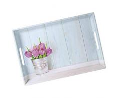 Kesper Serviertablett, 77392, Motiv: TULPEN, Maße: 50 x 35 x 4,5 cm, (LxBxH)