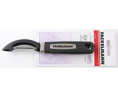 Fackelmann Sparschäler FEEL, Universalschäler aus Edelstahl, robuster Schäler für Gemüse und Obst mit scharfer Klinge (Farbe: Silber/Schwarz), Menge: 1 Stück