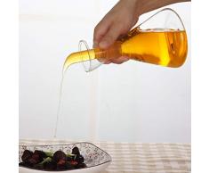 BESTonZON Essig Öl Karaffe Spender Ölspender Ölflasche ohne Tropfauslauf für Grillen/BBQ/Backen/Salat/Braten/Soja-Sauce 125ml (transparent)