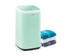 Klarstein Zap Dry Wäschetrockner, 820 W, Kapazität: 50 L UniqueDry Design, geringer Platzbedarf, Edelstahl-Trommel, Kunststoffgehäuse, Touch-Bedienfeld, Deckel aus Sicherheitsglas, LED-Anzeige, grün