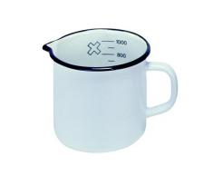 Krüger Milchtopf mit Ausguss 1,5 L, Emaille, Weiß, 14 cm