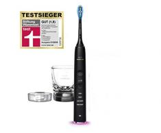 Philips Sonicare DiamondClean Smart Elektrische Zahnbürste mit Schalltechnologie HX9901/13, Andruckkontrolle, 4 Putzprogramme, Ladeglas, schwarz