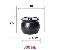 ZQ&QY Hitze-beständige Isolierung Kasserolle,Simmer Suppentopf Auflauf,Tragbare Töpfe Für Den Haushalt,Kleiner Clay Crock,Mini Keramik Steingut Topf Schwarz 03l