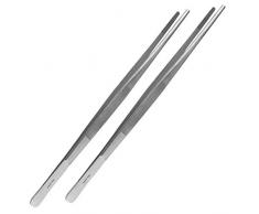 May 2er Set Kochpinzette 30 cm lang - Küchenpinzette - Grillpinzette - Grillzange - Edelstahl