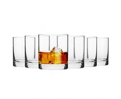 Krosno Whisky-Gläser Tumbler | Set von 6 | 300 ML | Blended Kollektion | Perfekt für Zuhause, Restaurants und Partys | Spülmaschinenfest