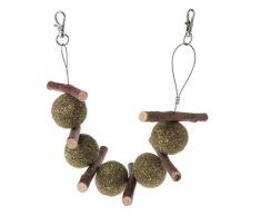 ACAMPTAR Streicheln Sie Die Z？hne, Die H？ngenden K？fig des Spielzeug Hamster Kaninchen Apfel Zweig Grasballs Reiben