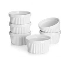 Sweese 501.001 6er Set Soufflé Förmchen, 180 ml, Creme Brulee Formen aus Porzellan, Förmchen für Muffins, Cupcakes