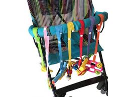 Baby Flaschen Halter Spielzeug Bügel Gurt 7Pcs, Schnullerketten mit Clip Verstellbare Länge mit Druckknopf für Kinderwagen/Autositz/Hochstuhl