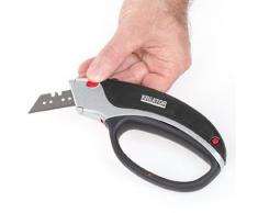 Handliches Cutter Messer Teppich Messer Allzweckmesser von KREATOR mit Slidelock Klingenspeicher 4x Ersatzklingen