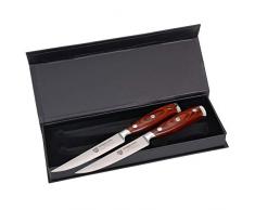 GRÄWE Steakbesteck Set, 2 Steakmesser mit scharfer Klinge aus Deutschen Spezialstahl (German Steel) & Griff aus Hartholz, Steakbesteck in schwarzer Geschenkbox
